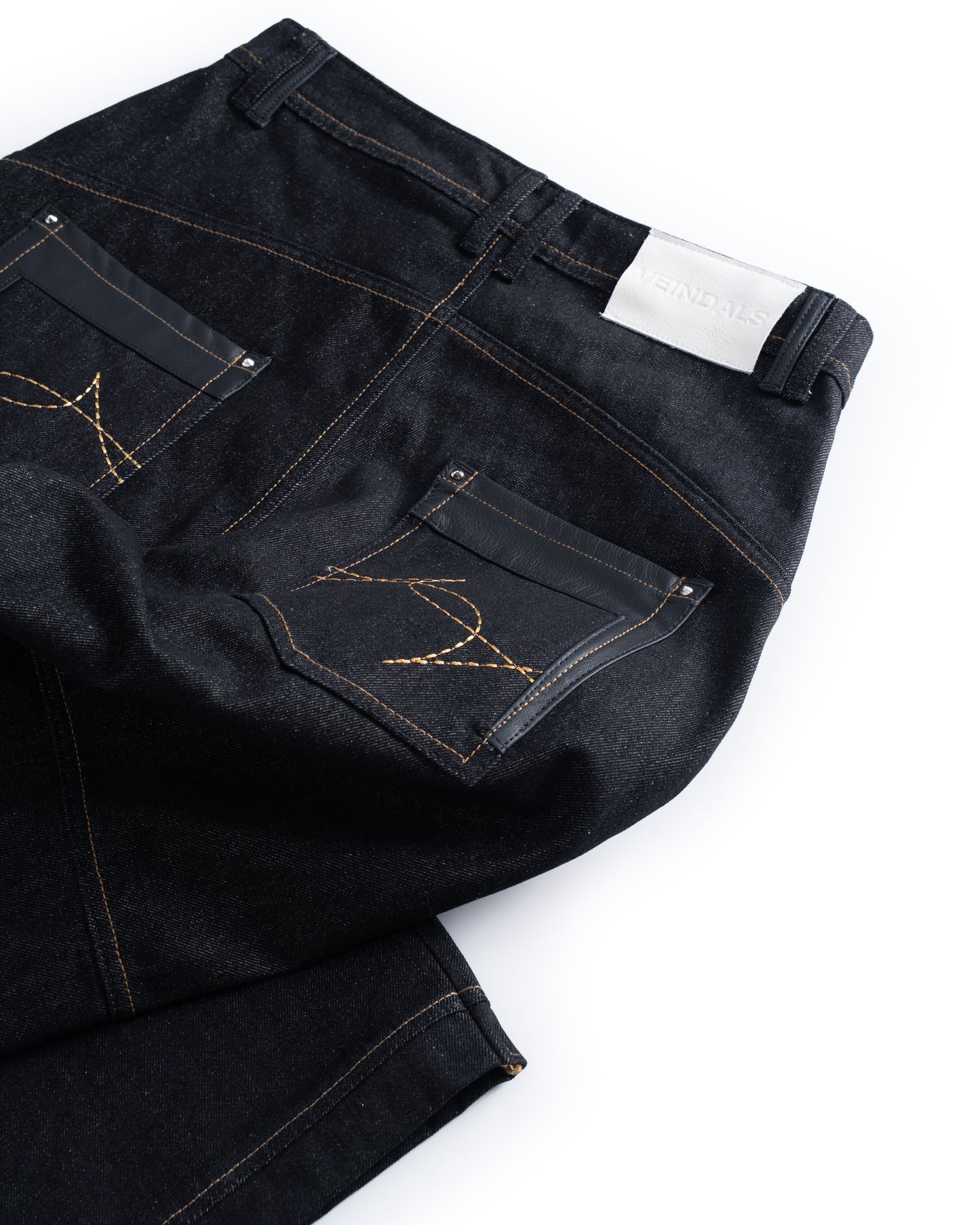 BLACK RAW DENIM BAGGY JEANS