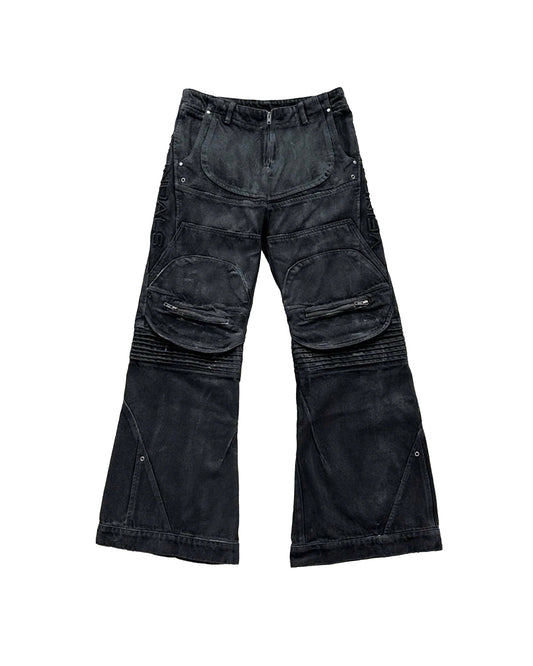 SILLICONE WAX LUSTER BIKER PANTS