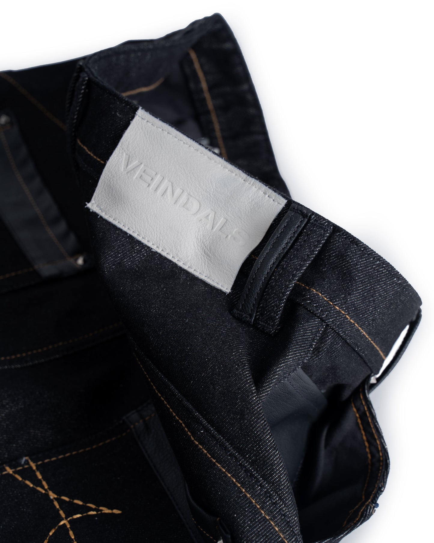 BLACK RAW DENIM BAGGY JEANS