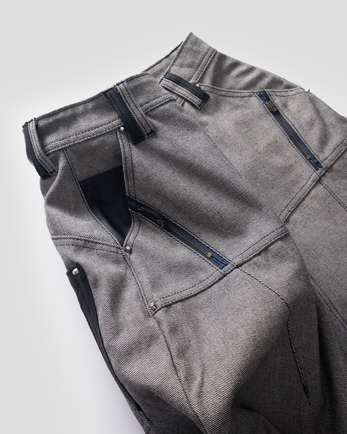 INSIDE OUT RAW DENIM BAGGY JEANS