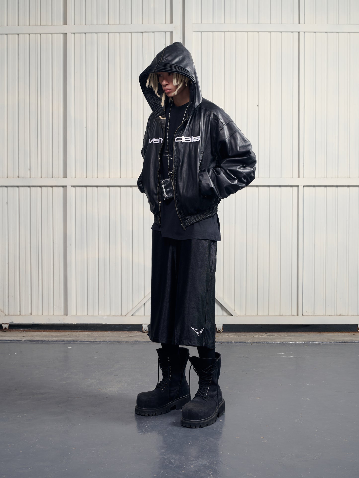 LEATHER HOODIE JACKET