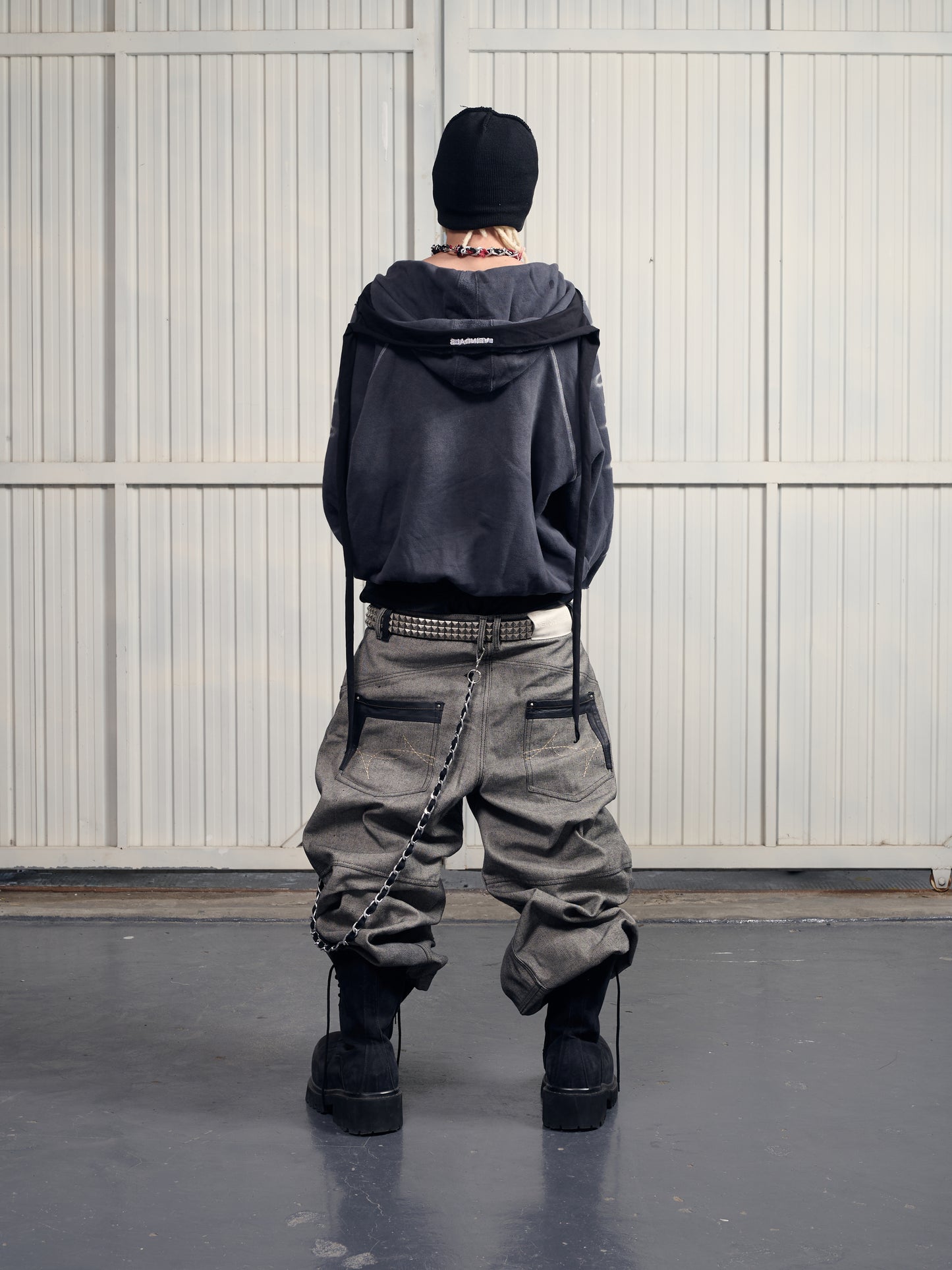 INSIDE OUT RAW DENIM BAGGY JEANS