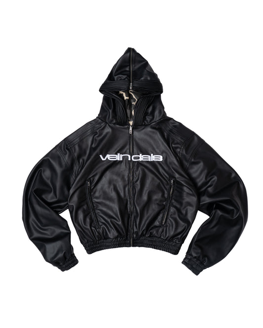 LEATHER HOODIE JACKET