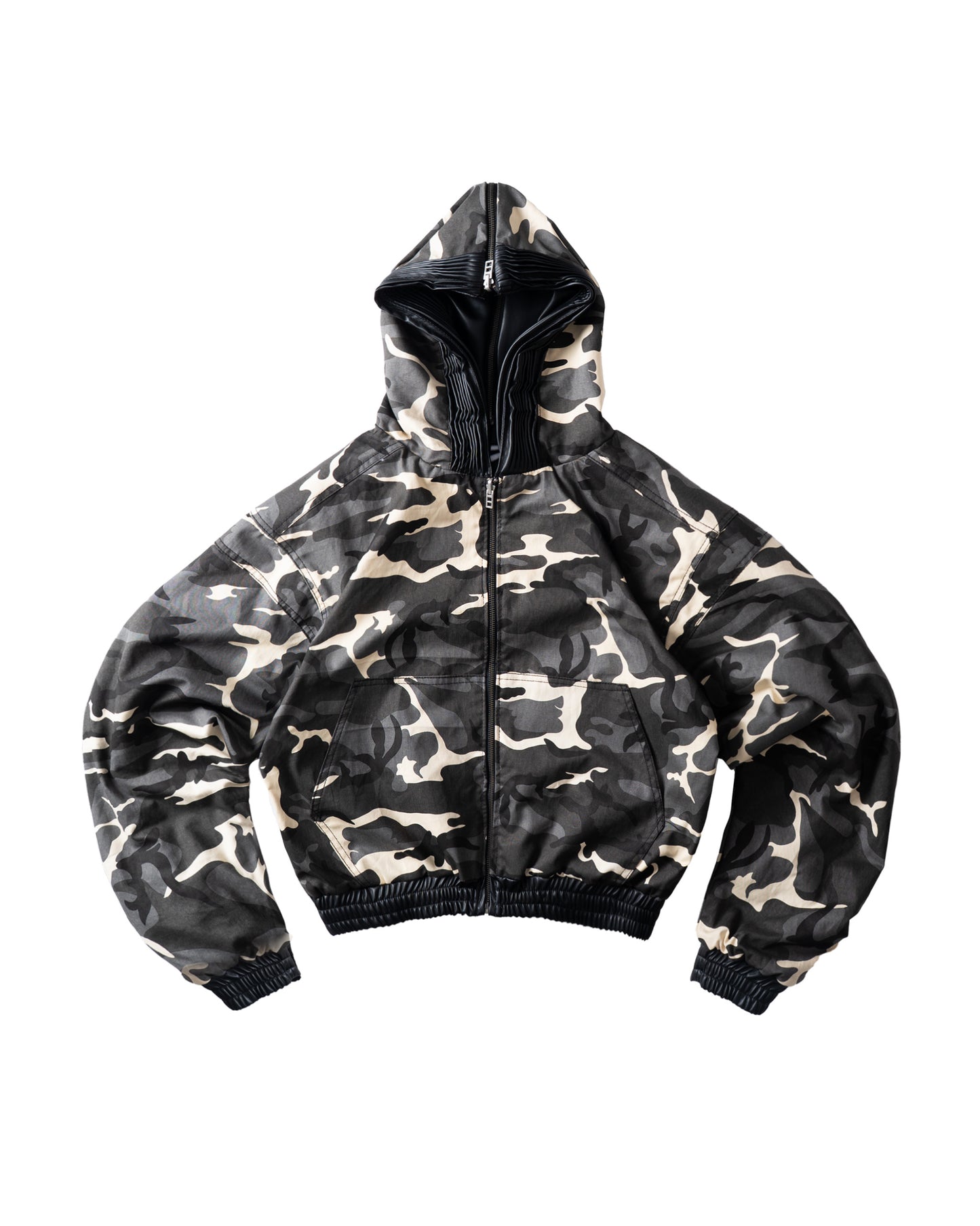 LEATHER HOODIE JACKET