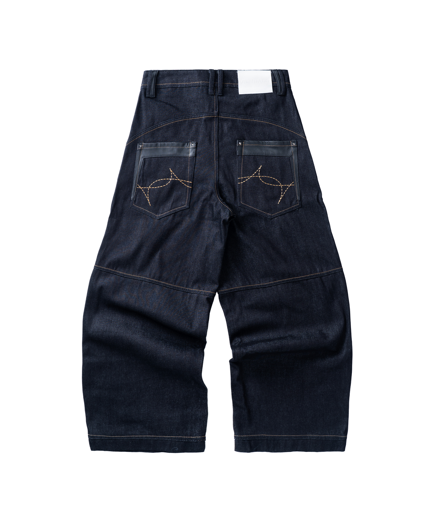 BLACK RAW DENIM BAGGY JEANS