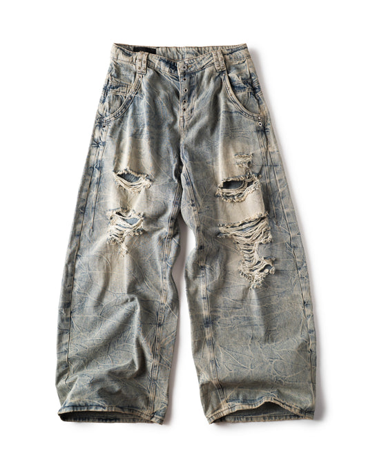 Light blue distressed denim pants