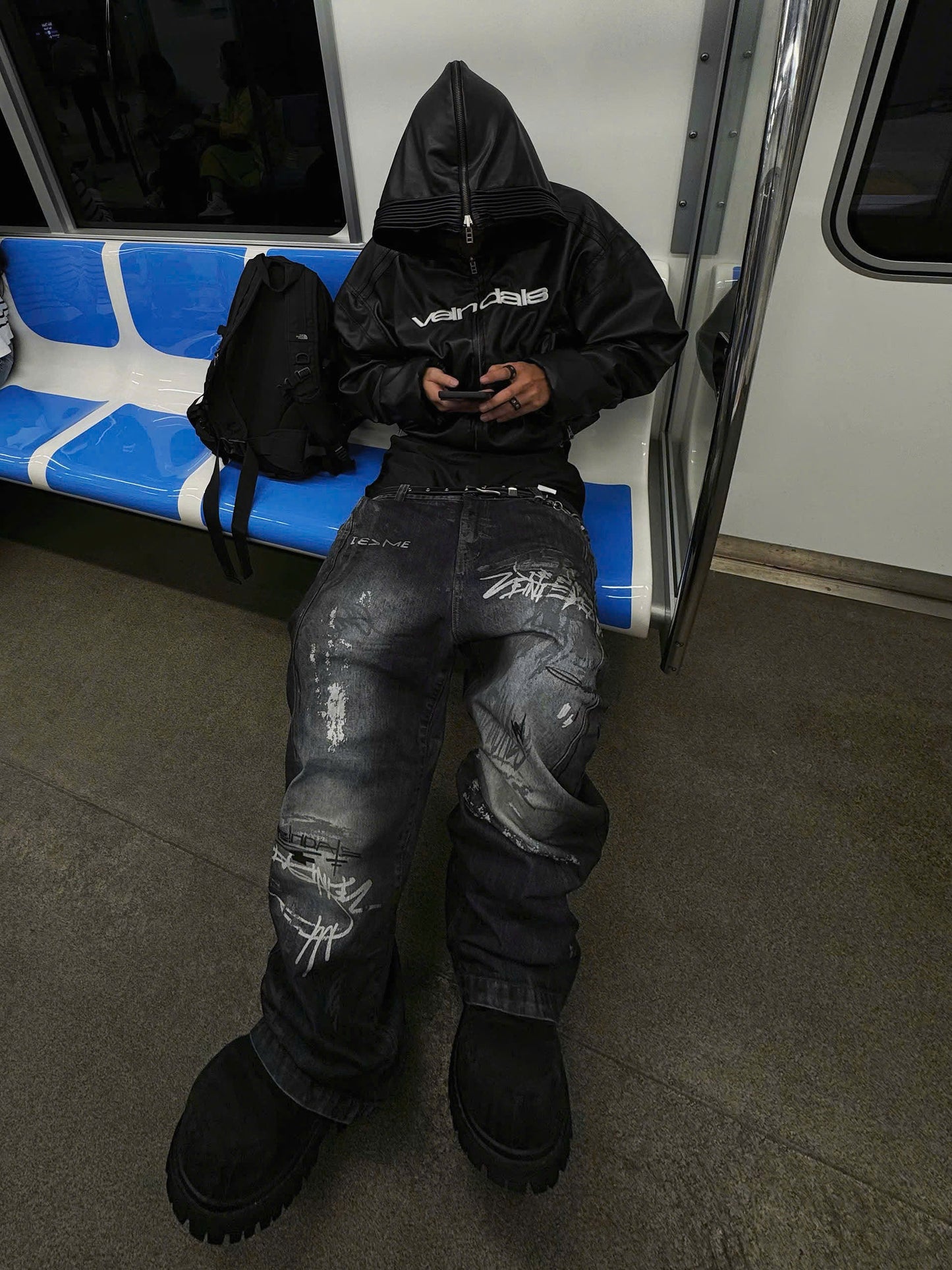 GRAFFITI DENIM PANTS